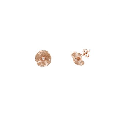 14KT Pink Earrings Flower Stud