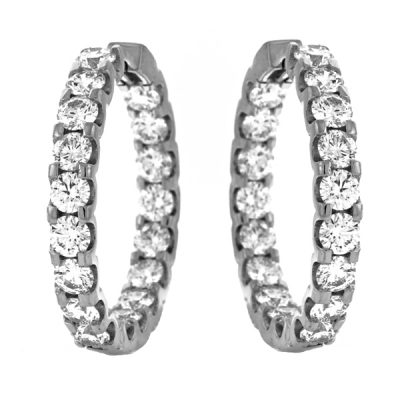 18KT White Earring Hoop