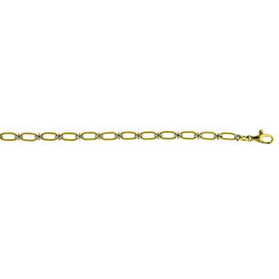 18KT Yellow Oval with White Knot