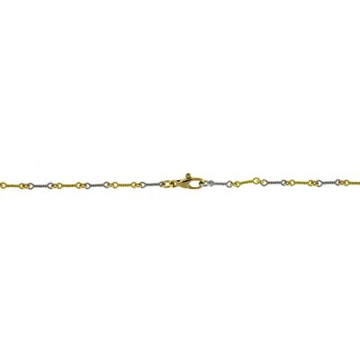 18KT White & Green Twist Link